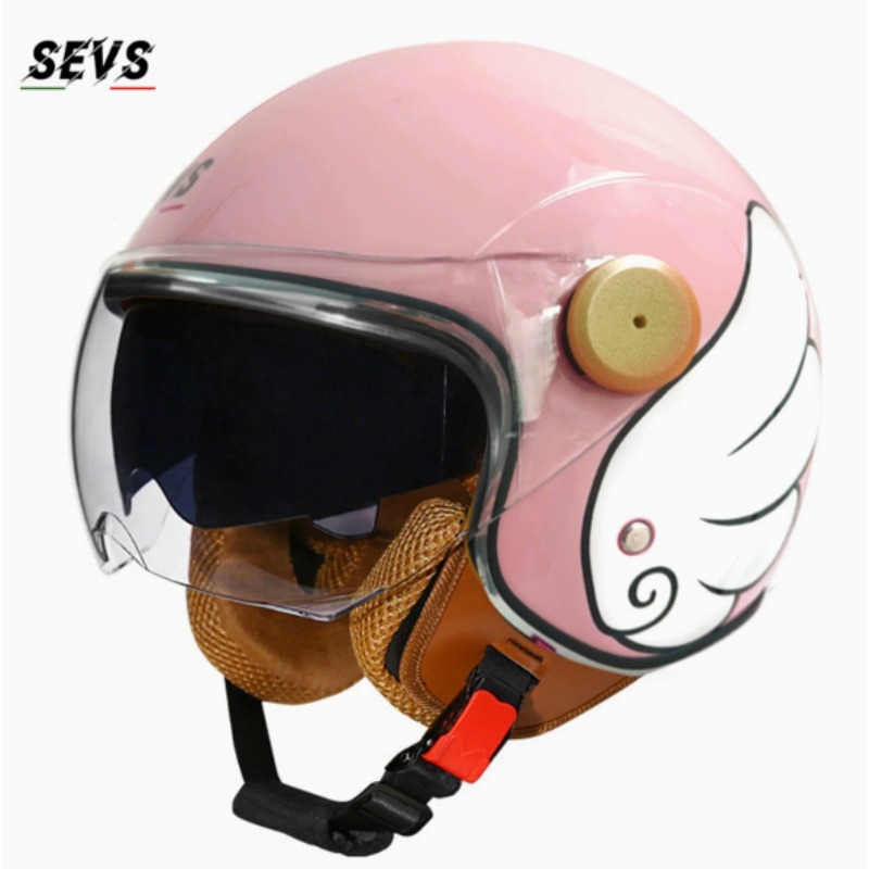 Vintage Open Face Retro Helmet - Casco de Motocicleta Abierto 3/4 con