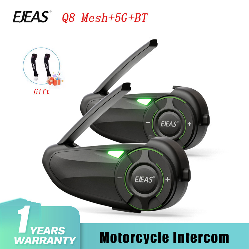 Universal Motorcycle Helmet Intercom Headset - 1/2 Uds EJEAS Q8 motocicleta malla