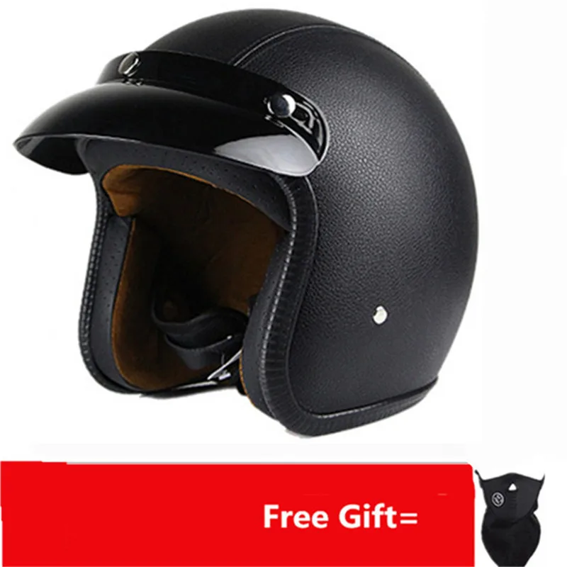 Vintage Open Face Retro Helmet - Casco de motocicleta Retro Vintage Cafe