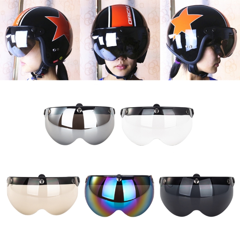 Vintage Open Face Retro Helmet - Viseras de casco de burbuja para