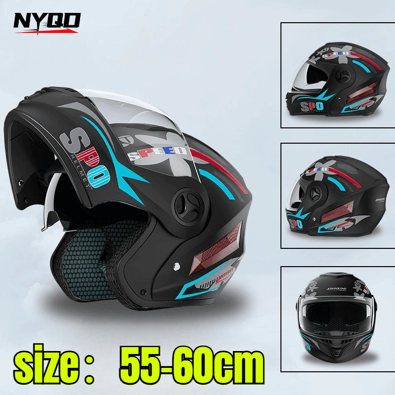 Full Face Motorcycle Helmet With Bluetooth - Casco de Seguridad Abatible para Descenso,