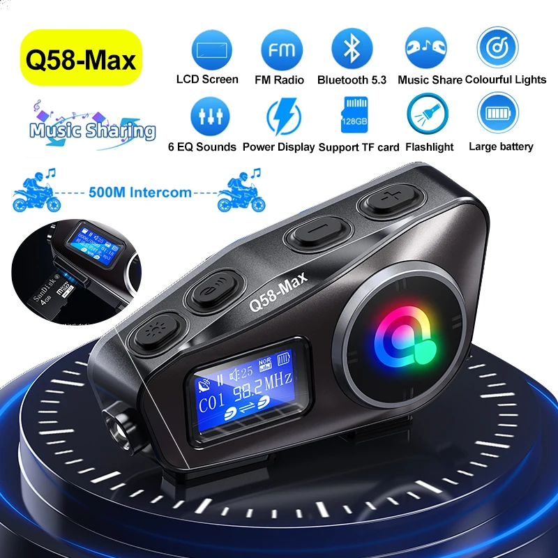 Universal Motorcycle Helmet Intercom Headset - Auriculares Inalámbricos Bluetooth para Casco de