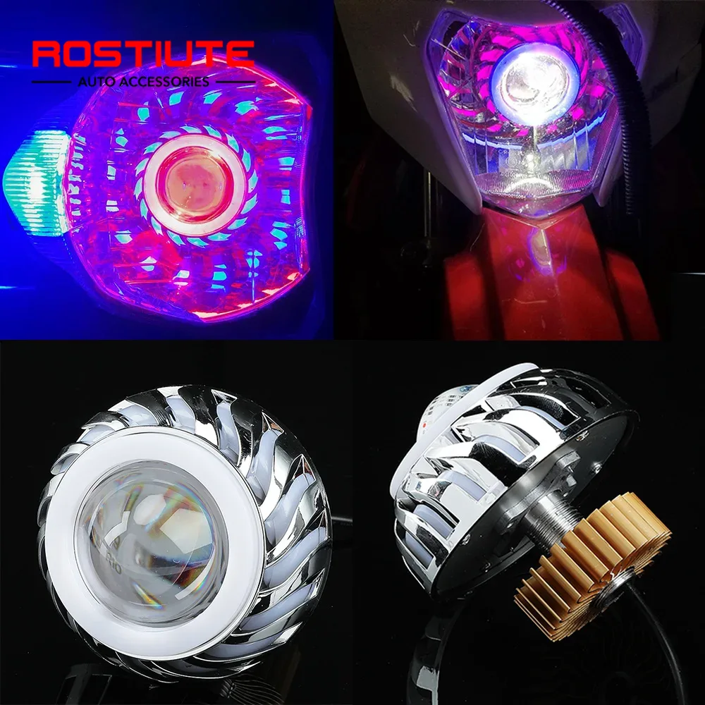 Faros delanteros de motociclet - Universal Motorcycle Led Headlight Projector reseña y precio