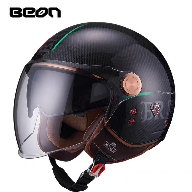 Casco Retro de Fibra de Carbon - Vintage Open Face Retro Helmet reseña y precio