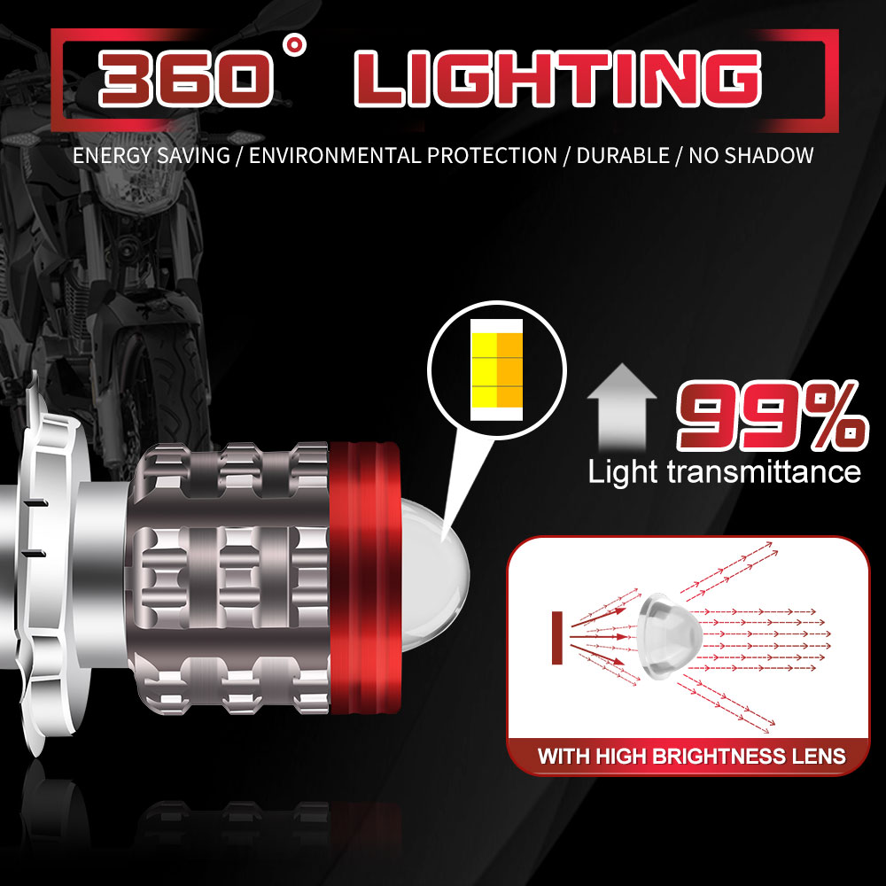 Faro LED Universal H4 para mot - Universal Motorcycle Led Headlight Projector reseña y precio