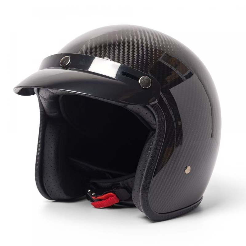 Casco Vintage de fibra de carb - Carbon Fiber Lightweight Motorcycle Helmet reseña y precio