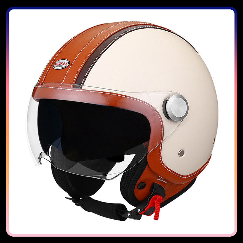 Casco de motocicleta de cara a - Vintage Open Face Retro Helmet reseña y precio