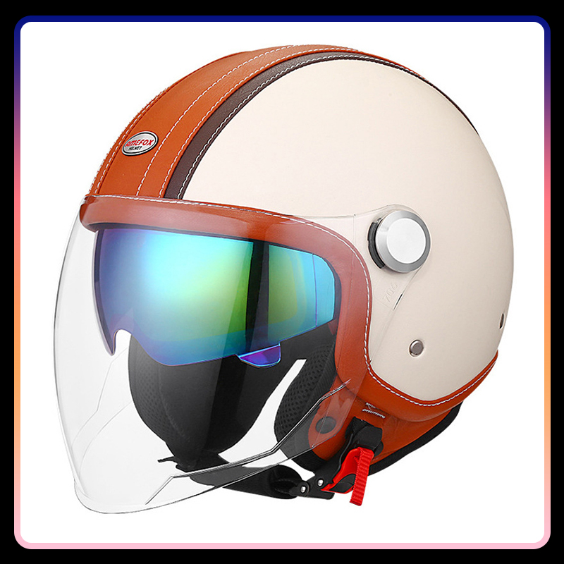 Casco de motocicleta de cara a - Vintage Open Face Retro Helmet reseña y precio