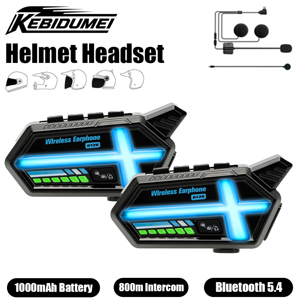 KEBIDUMEI BT26 casco auricular - Universal Motorcycle Helmet Intercom Headset reseña y precio
