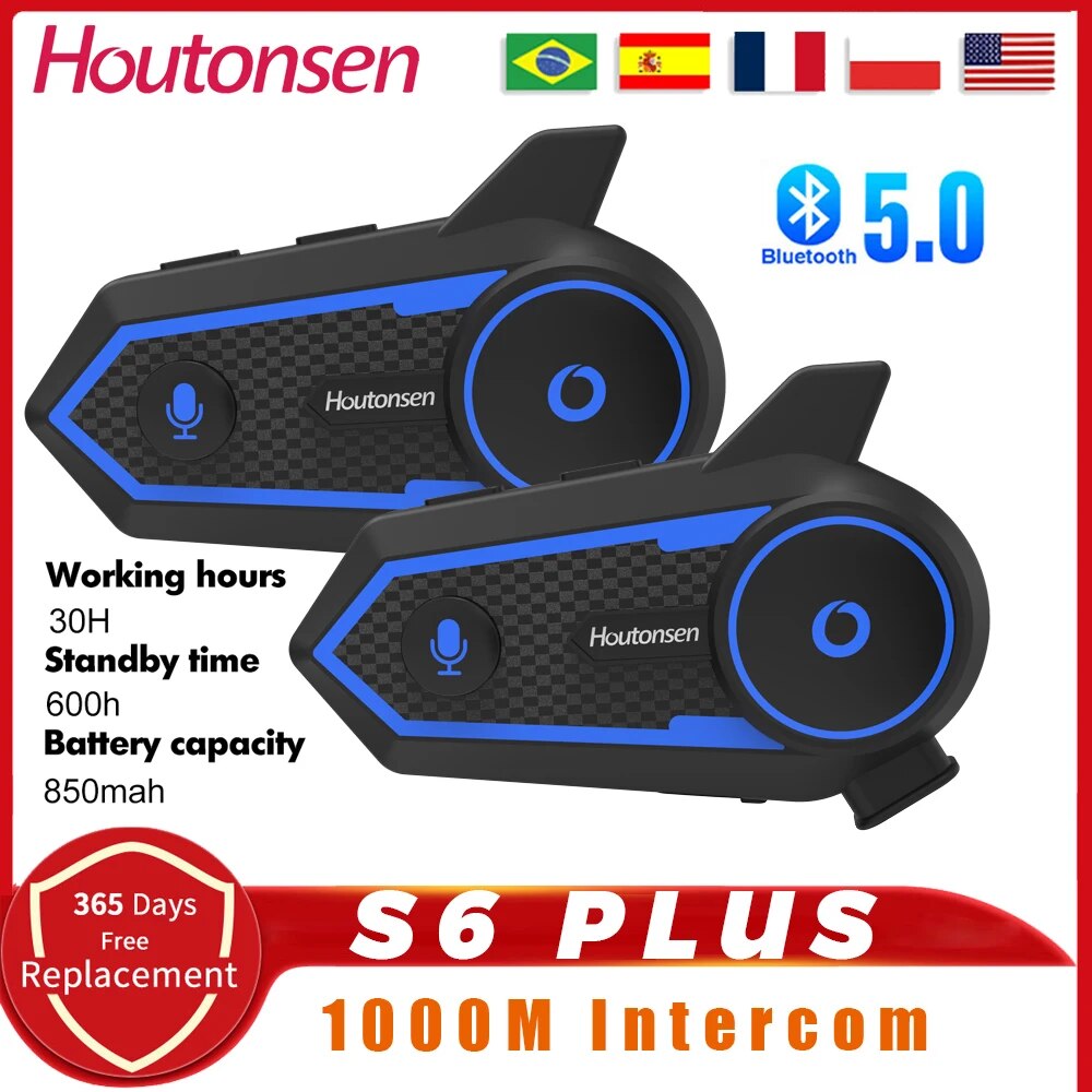 Houtonsen-intercomunicador S6  - Universal Motorcycle Helmet Intercom Headset reseña y precio