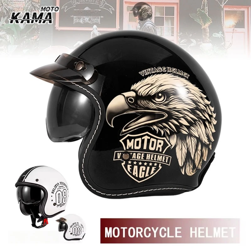 Casco de Moto Abierto Estilo V - Vintage Open Face Retro Helmet reseña y precio